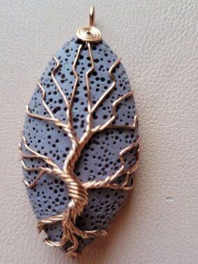 Rose Gold Lava Rock Necklace
